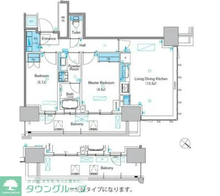 パークアクシス豊洲キャナル 7階階 間取り
