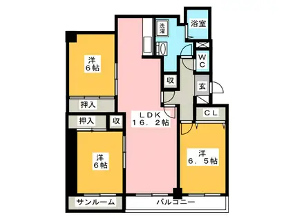 BETTER R 松原(3LDK/3階)の間取り写真