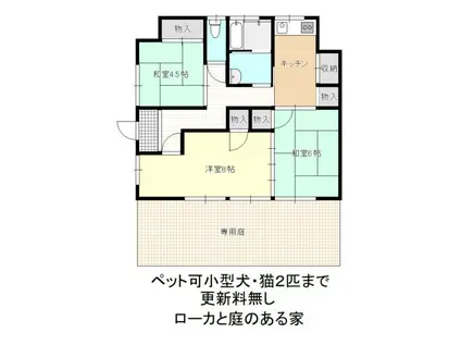 石上アパート(3K/1階)の間取り写真