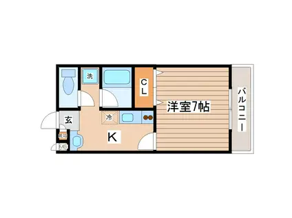 イーグルハイツ南光台(1K/3階)の間取り写真