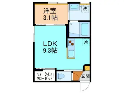 グローリー上関(1LDK/1階)の間取り写真