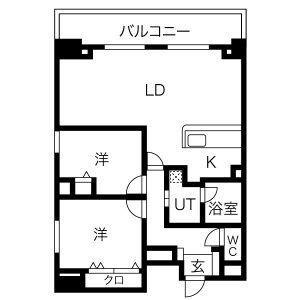 アーバンパーク日吉(2LDK/13階)の間取り写真