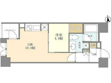 シティハウス東京新橋(1LDK/2階)の間取り写真