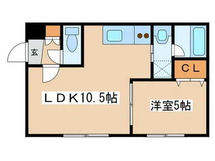 パークナイン(1LDK/4階)の間取り写真