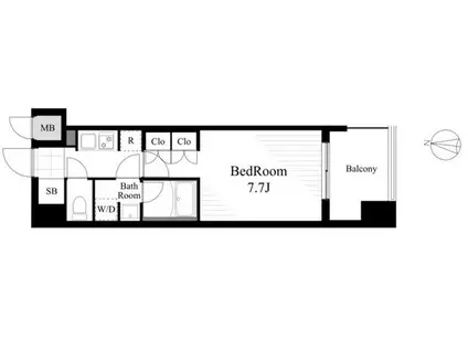 ラティエラ大島(1K/11階)の間取り写真