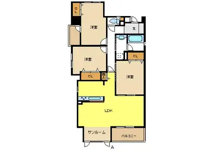 コルティーレ マルフク(3LDK/2階)の間取り写真