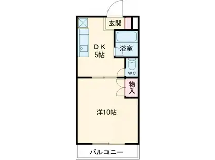 クラウディア(1DK/3階)の間取り写真