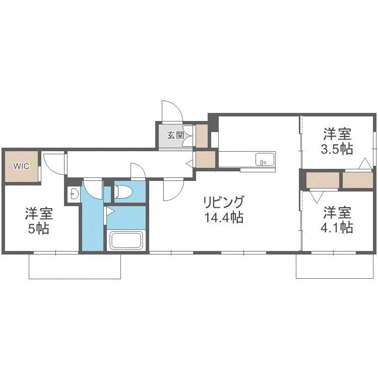 ラグランジュ元町(3LDK/2階)の間取り写真