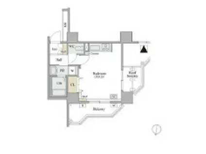 コラム神泉(ワンルーム/3階)の間取り写真