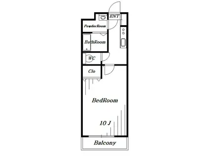 カーサノザキVII(1K/1階)の間取り写真