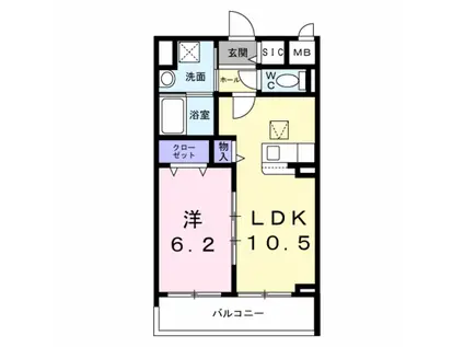 STELLA日吉(1LDK/1階)の間取り写真