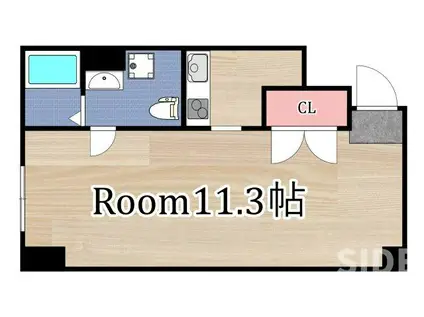 レンファ奥の坊(1K/2階)の間取り写真