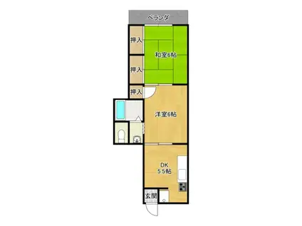 林ビル(2DK/2階)の間取り写真