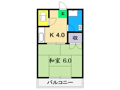 塚ノ原マンション(1K/3階)の間取り写真