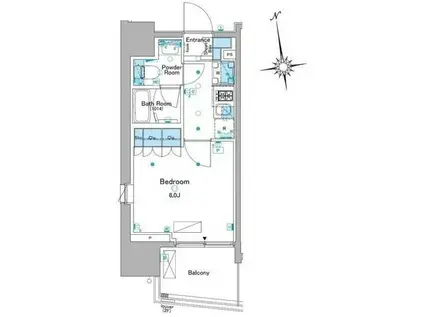 ルフォンプログレ品川大井(1K/11階)の間取り写真