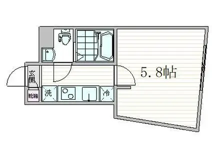 FUUWA徳丸(1K/4階)の間取り写真