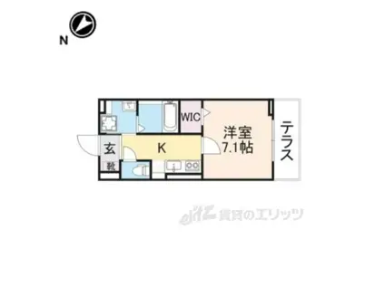 ベルジェ(1K/1階)の間取り写真