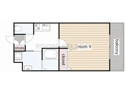 ディアコート笹塚(1K/2階)の間取り写真