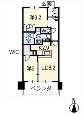 シエリア本郷駅前(2LDK/11階)の間取り写真
