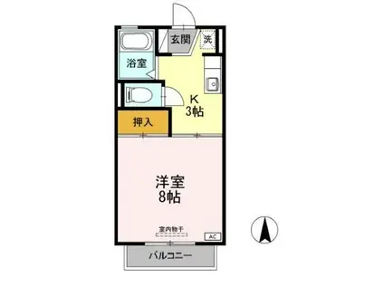 セジュール952(1K/2階)の間取り写真