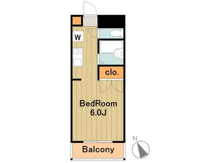メイプルコート(1K/2階)の間取り写真