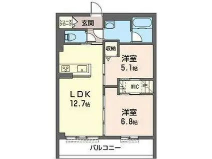 アルカディア ルーチェ(2LDK/3階)の間取り写真