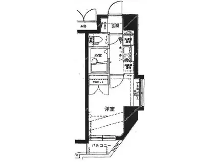 クレアシオン中野北(1K/5階)の間取り写真