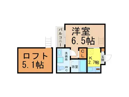 アネックス鶴舞(1K/1階)の間取り写真