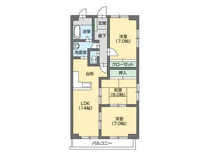 コンフォートRYUS(3LDK/1階)の間取り写真