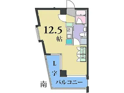 アルトジャルダン2(1K/3階)の間取り写真