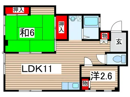 K-FLAT(2LDK/1階)の間取り写真
