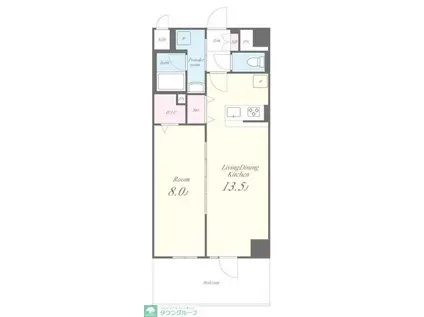 さがみLTレジデンス(1LDK/5階)の間取り写真