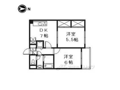 セントアミュー(2DK/2階)の間取り写真