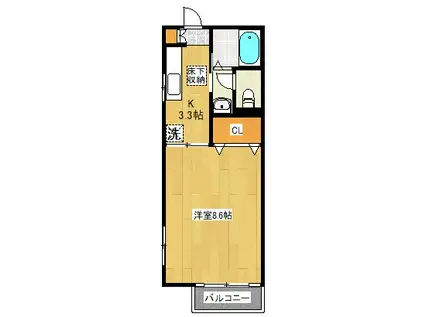 プレジオ南長崎(1K/1階)の間取り写真