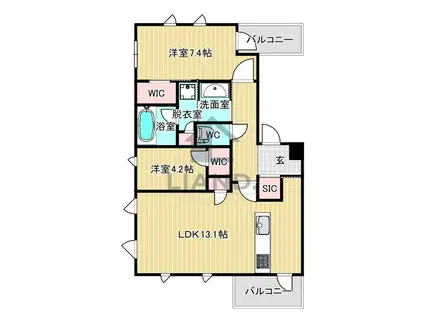 S-RESIDENCE平尾ウエスト(2LDK/2階)の間取り写真