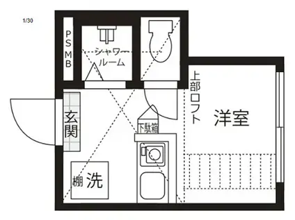 PONT DU GARD(ワンルーム/2階)の間取り写真