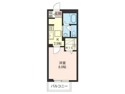 NEW RICHIII(1K/1階)の間取り写真