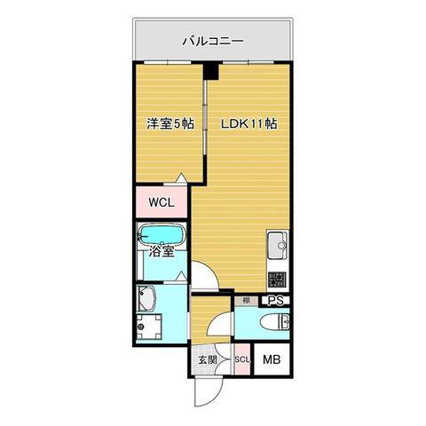 VITA荒本(1LDK/6階)の間取り写真
