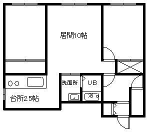 グリーンハウス(2LDK/2階)の間取り写真