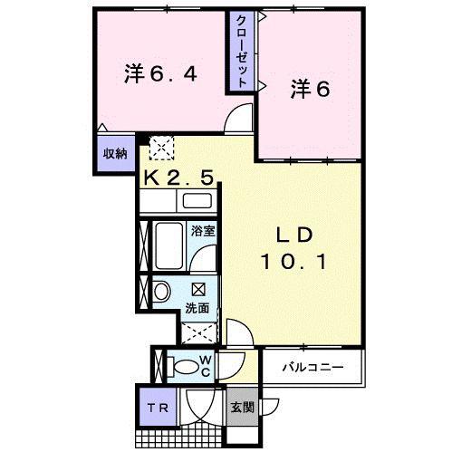 アバンツァート追分I(2LDK/1階)の間取り写真