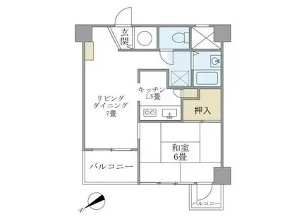 グランドメゾン田町(1LDK/6階)の間取り写真