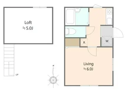 アールフラット中落合(ワンルーム/1階)の間取り写真