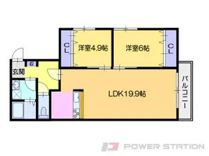 コルブ イースト(2LDK/2階)の間取り写真