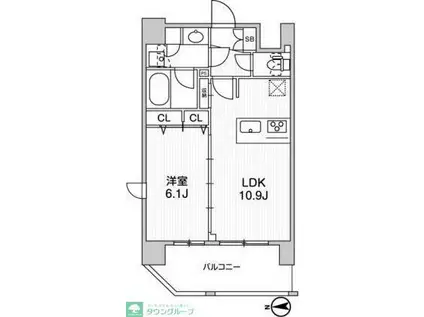 LUNIQ新御徒町II(1LDK/2階)の間取り写真