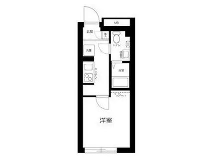 RESIDENCE 武蔵小山(1K/2階)の間取り写真