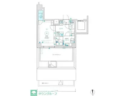 プレニーズ五反野MAXIV(1K/9階)の間取り写真