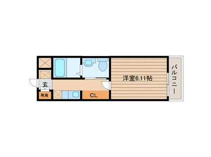 シャトーレイネ B棟(1K/2階)の間取り写真