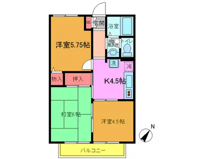 ライトコート国府台I(3K/2階)の間取り写真