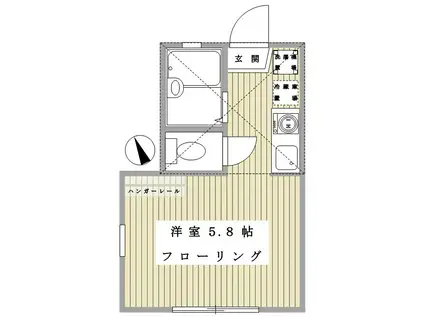 ルーエ渕野辺(ワンルーム/1階)の間取り写真