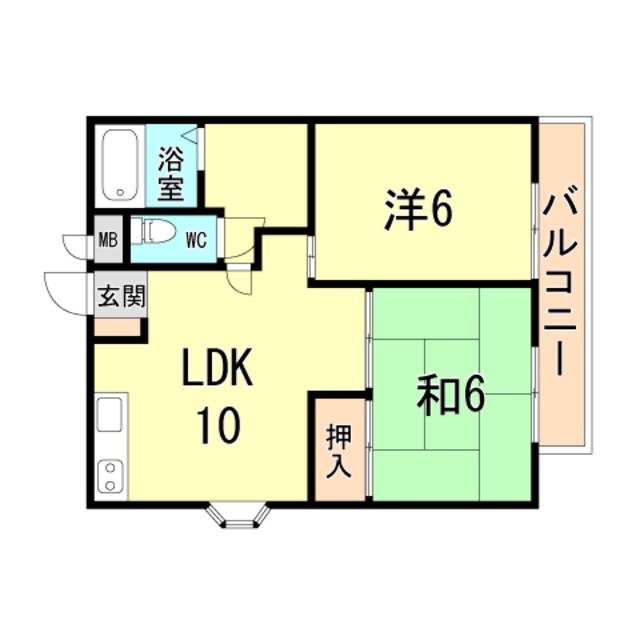 グランメール武庫之荘(2LDK/3階)の間取り写真